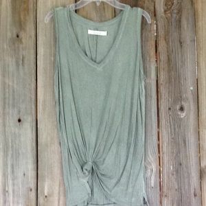 Comfort color sea foam green tie up tank top